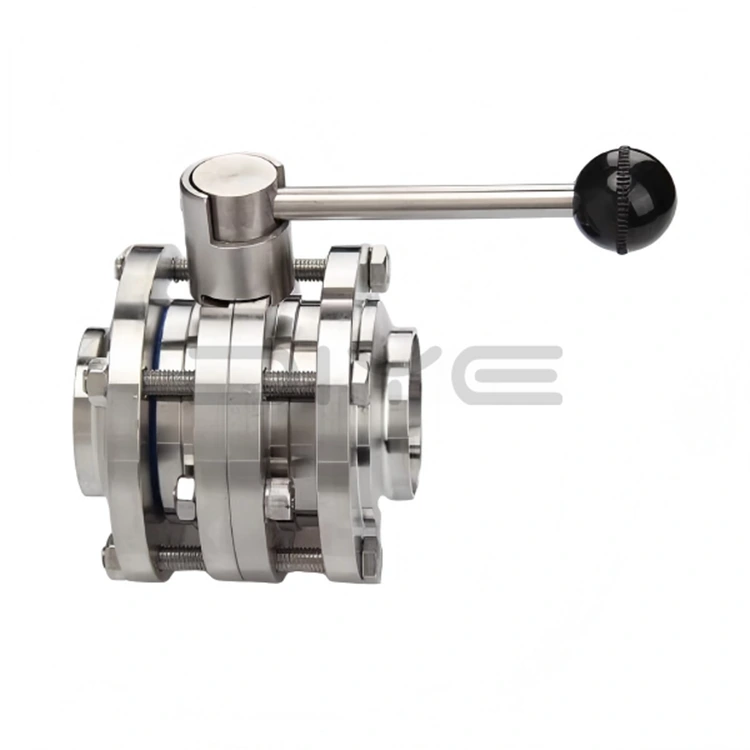 Supapă fluture sanitară din 3 piese